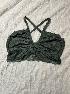 Aerie Lace Bralette Size XL Green Crisscross Fairy Cottagecore Whimsy